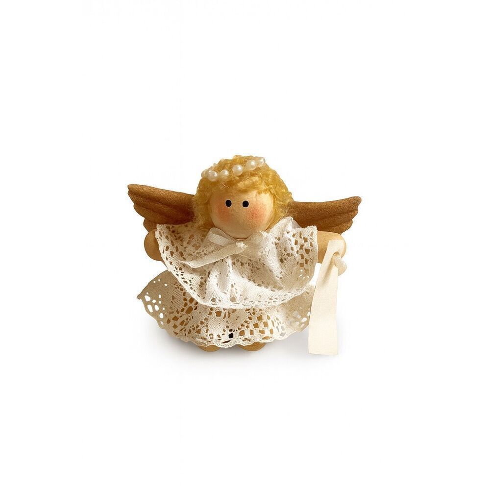Vintage Handmade Windowsill Angel Figurine with Tag – Christian Religious Décor